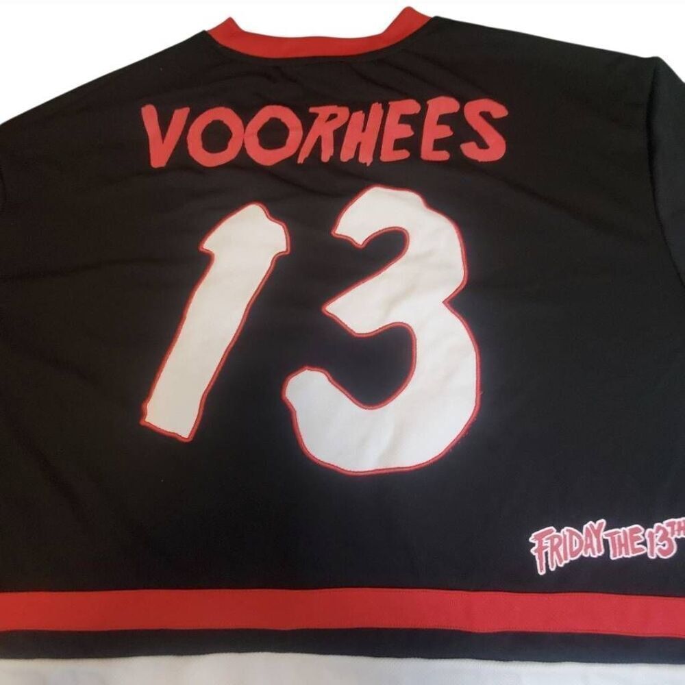 Friday The 13th Jason Voorhees Embroidered Hockey Jersey Front and Back Graphic - Picture 4 of 11
